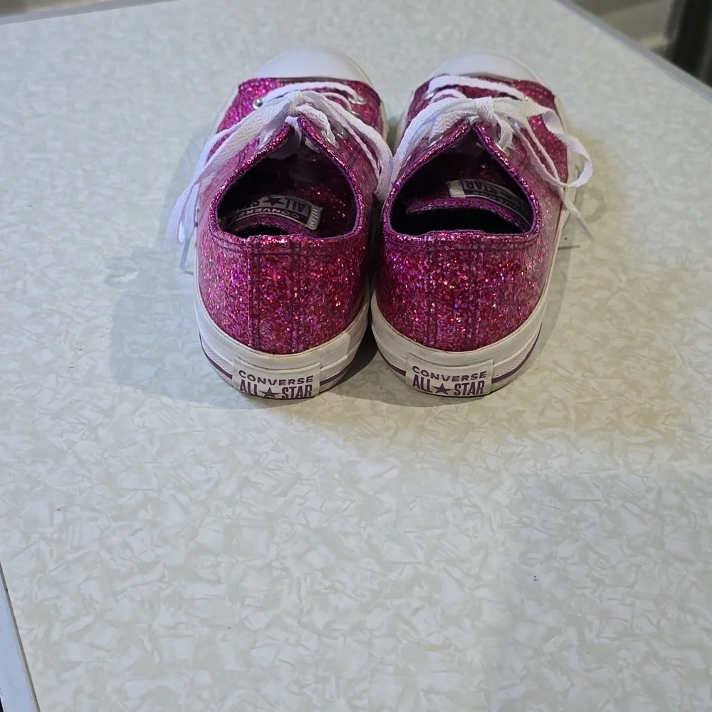 Converse Pink Glitter Low All Star‎ Sneakers, Sz 3 Junior